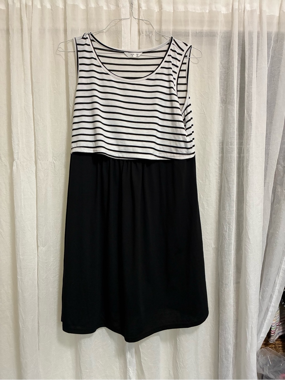Black & White Striped Tank Top Dress